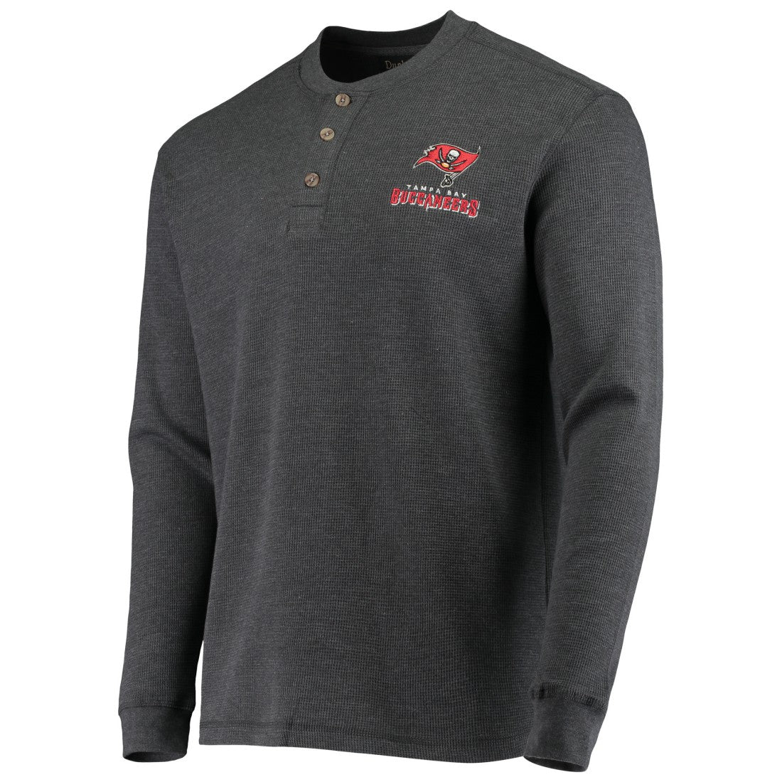 Tampa Bay Buccaneers Dunbrooke Logo Maverick Thermal Henley Long Sleeve T-Shirt Charcoal