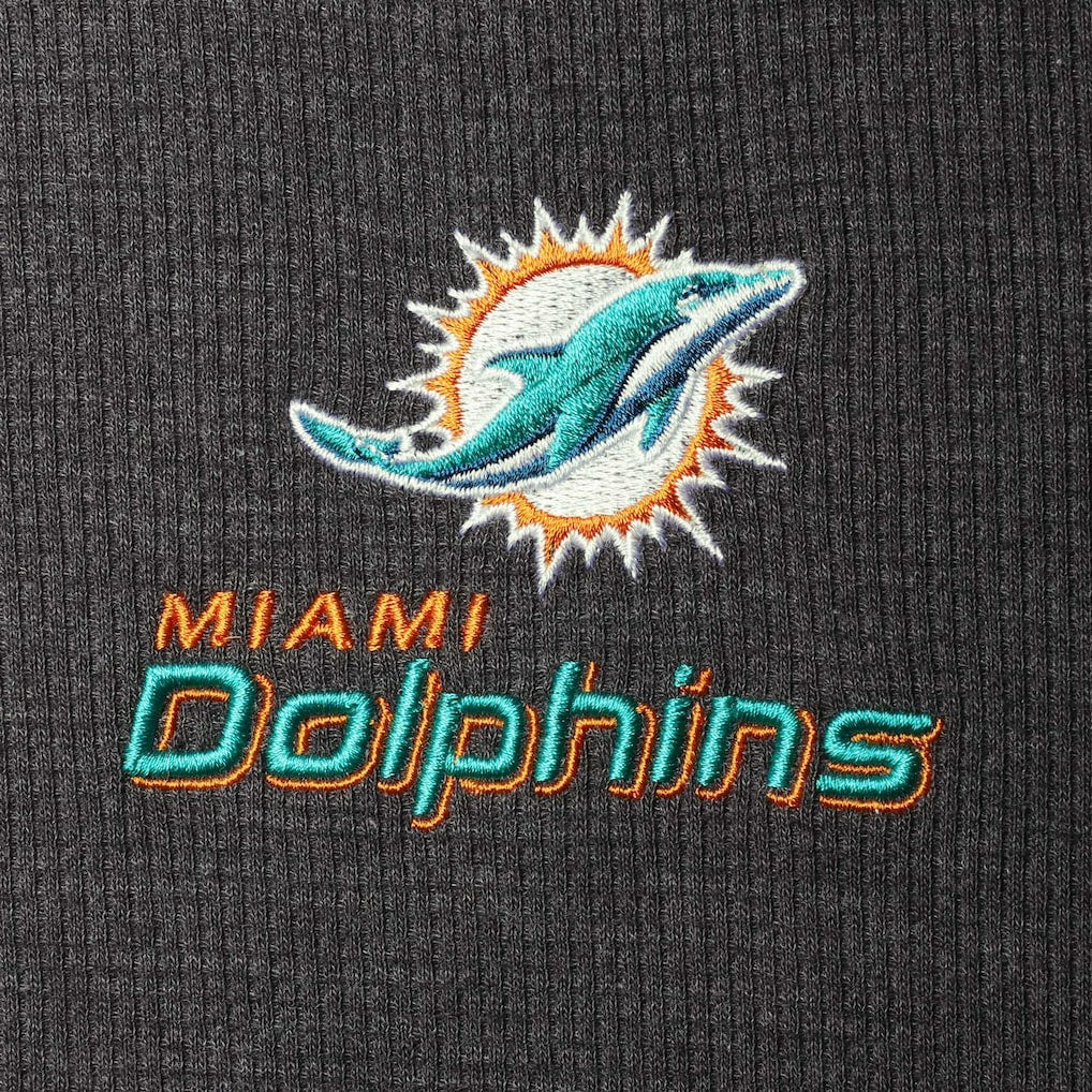 Miami Dolphins Dunbrooke Logo Maverick Thermal Henley Long Sleeve T-Shirt Charcoal