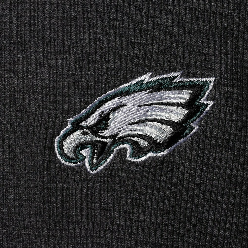 Philadelphia Eagles Dunbrooke Logo Maverick Thermal Henley Long Sleeve T-Shirt Charcoal