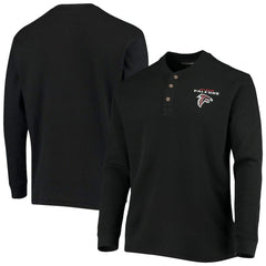 Atlanta Falcons Dunbrooke Logo Maverick Thermal Henley Long Sleeve T-Shirt Black