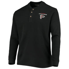 Atlanta Falcons Dunbrooke Logo Maverick Thermal Henley Long Sleeve T-Shirt Black
