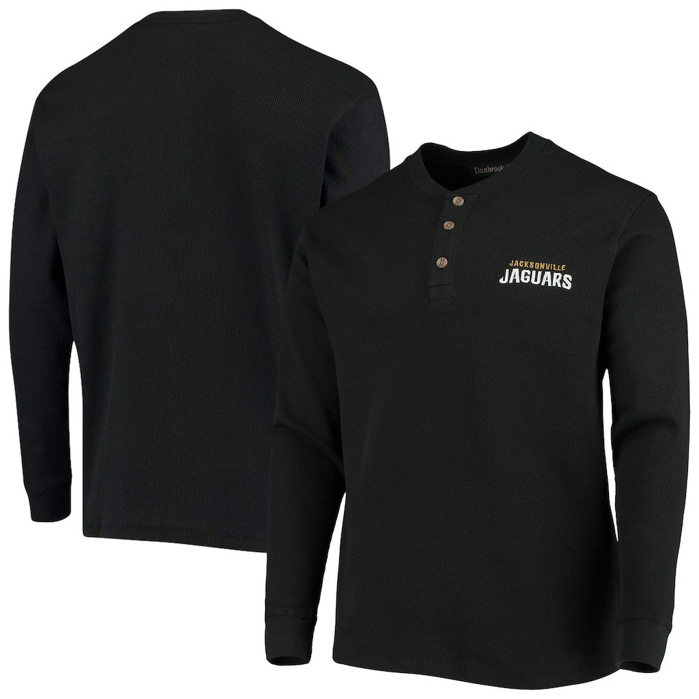Jacksonville Jaguars Dunbrooke Logo Maverick Thermal Henley Long Sleeve T-Shirt Black
