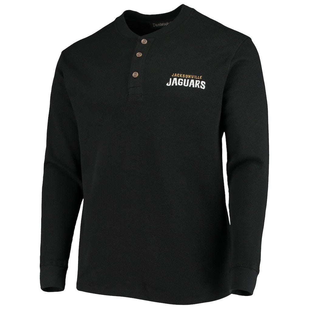 Jacksonville Jaguars Dunbrooke Logo Maverick Thermal Henley Long Sleeve T-Shirt Black