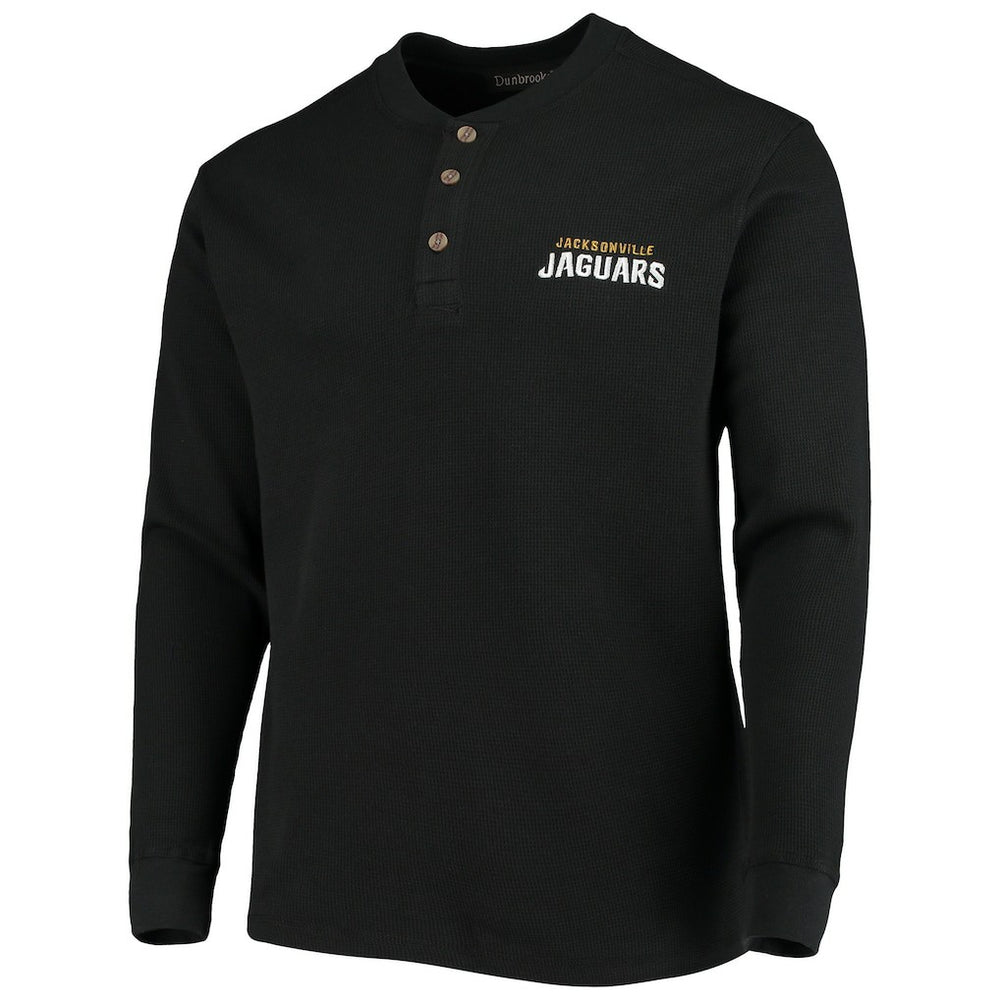 Jacksonville Jaguars Dunbrooke Logo Maverick Thermal Henley Long Sleeve T-Shirt Black