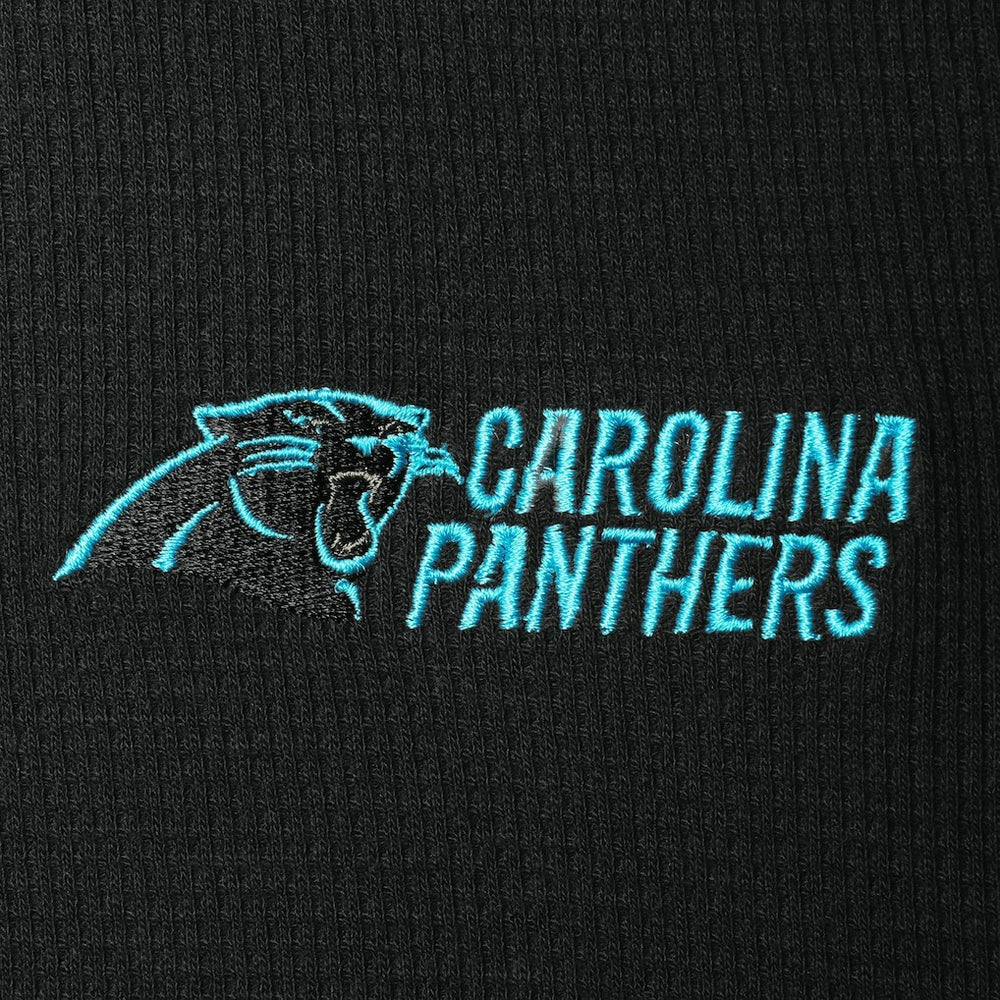 Carolina Panthers Dunbrooke Logo Maverick Thermal Henley Long Sleeve T-Shirt Black