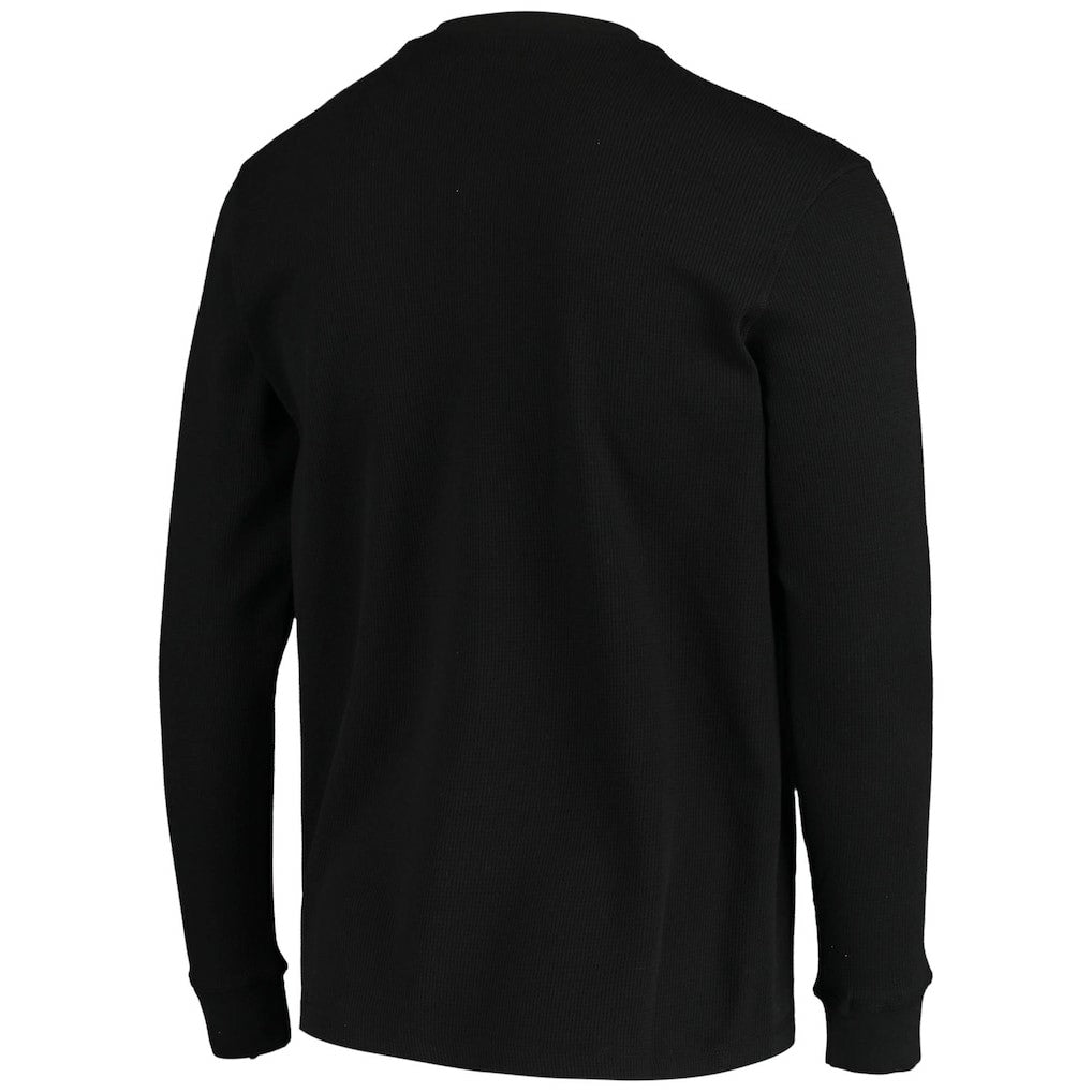 Las Vegas Raiders Dunbrooke Logo Maverick Thermal Henley Long Sleeve T-Shirt Black