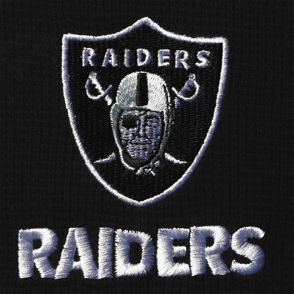 Las Vegas Raiders Dunbrooke Logo Maverick Thermal Henley Long Sleeve T-Shirt Black