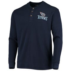Tennessee Titans Dunbrooke Logo Maverick Thermal Henley Long Sleeve T-Shirt Navy