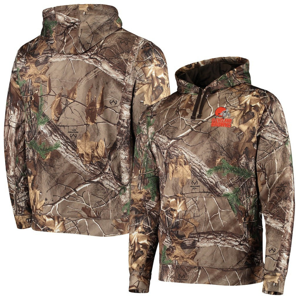 Cleveland Browns Dunbrooke Circle Champion Tech Fleece Pullover Hoodie Realtree Camo