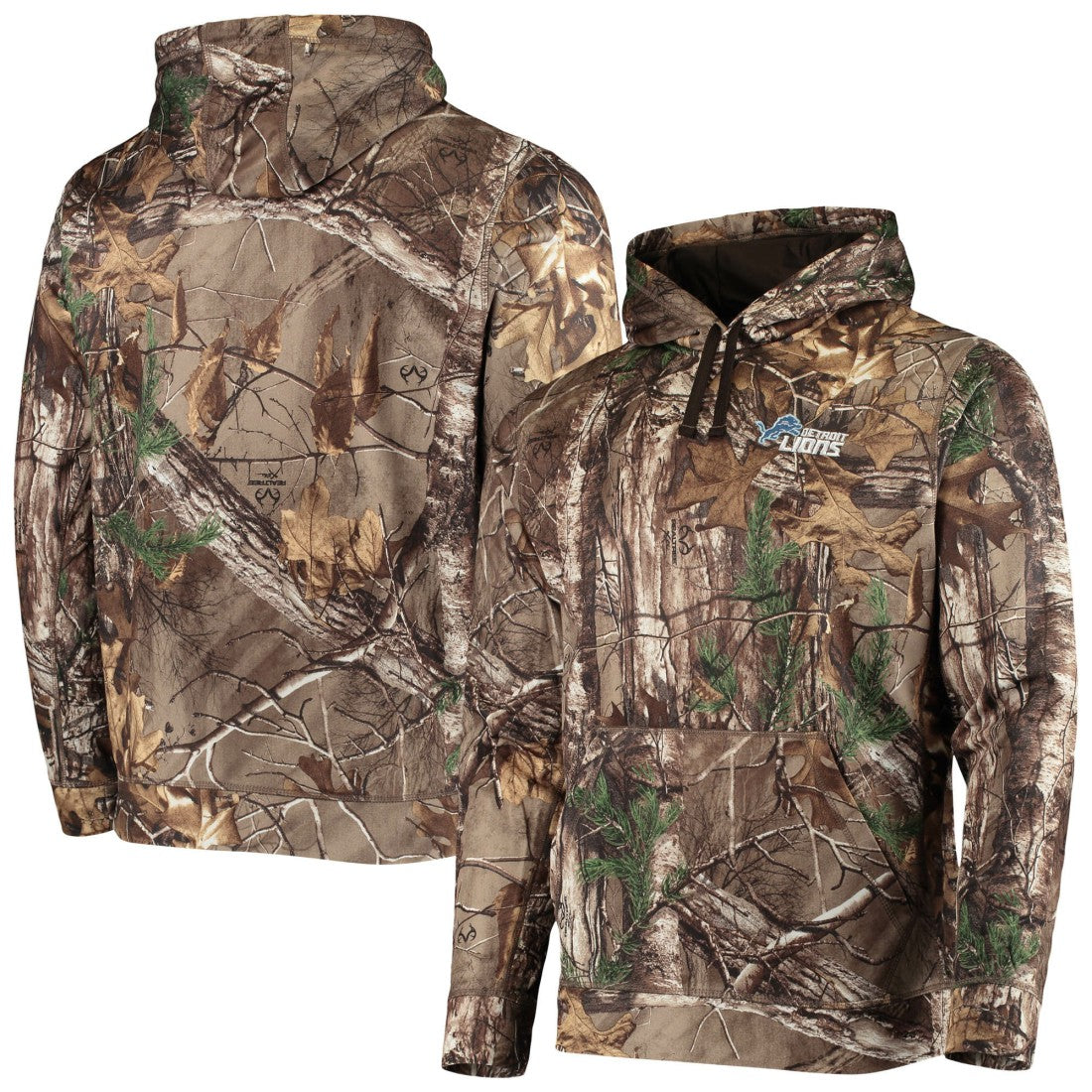 Detroit Lions Dunbrooke Circle Champion Tech Fleece Pullover Hoodie Realtree Camo