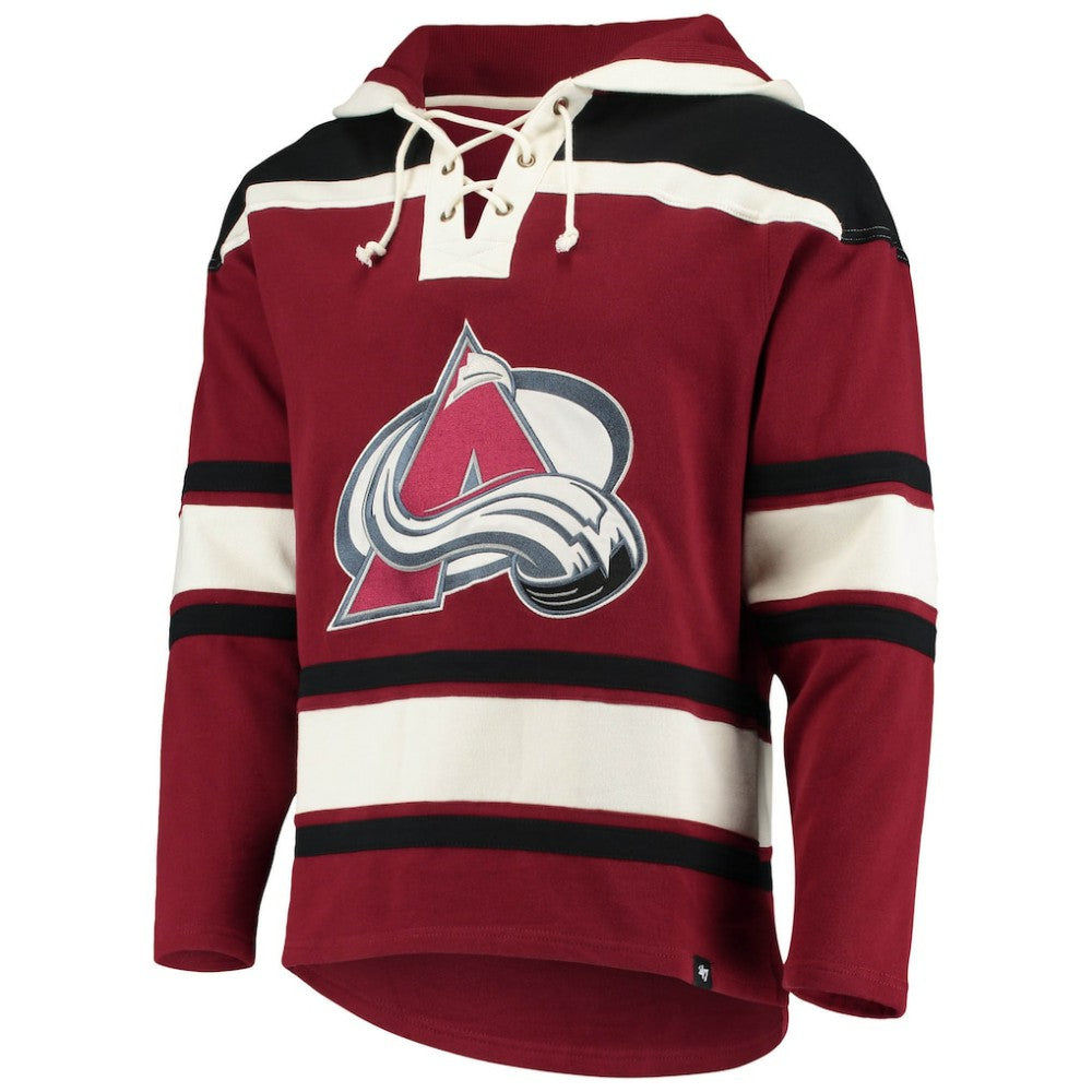 NHL Nathan MacKinnon Colorado Avalanche '47 Player Name & Number Lacer Pullover Hoodie - Burgundy