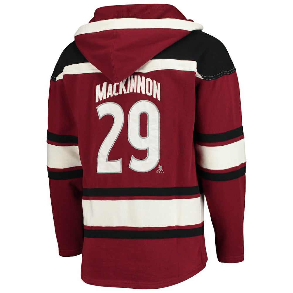 NHL Nathan MacKinnon Colorado Avalanche '47 Player Name & Number Lacer Pullover Hoodie - Burgundy