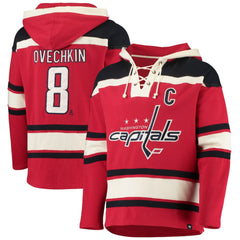 NHL Alexander Ovechkin Washington Capitals '47 Player Name & Number Lacer Pullover Hoodie - Red