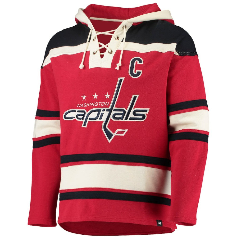 NHL Alexander Ovechkin Washington Capitals '47 Player Name & Number Lacer Pullover Hoodie - Red