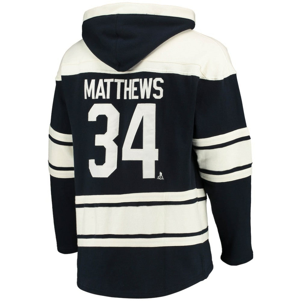 NHL Auston Matthews Toronto Maple Leafs '47 Player Name & Number Lacer Pullover Hoodie - Blue