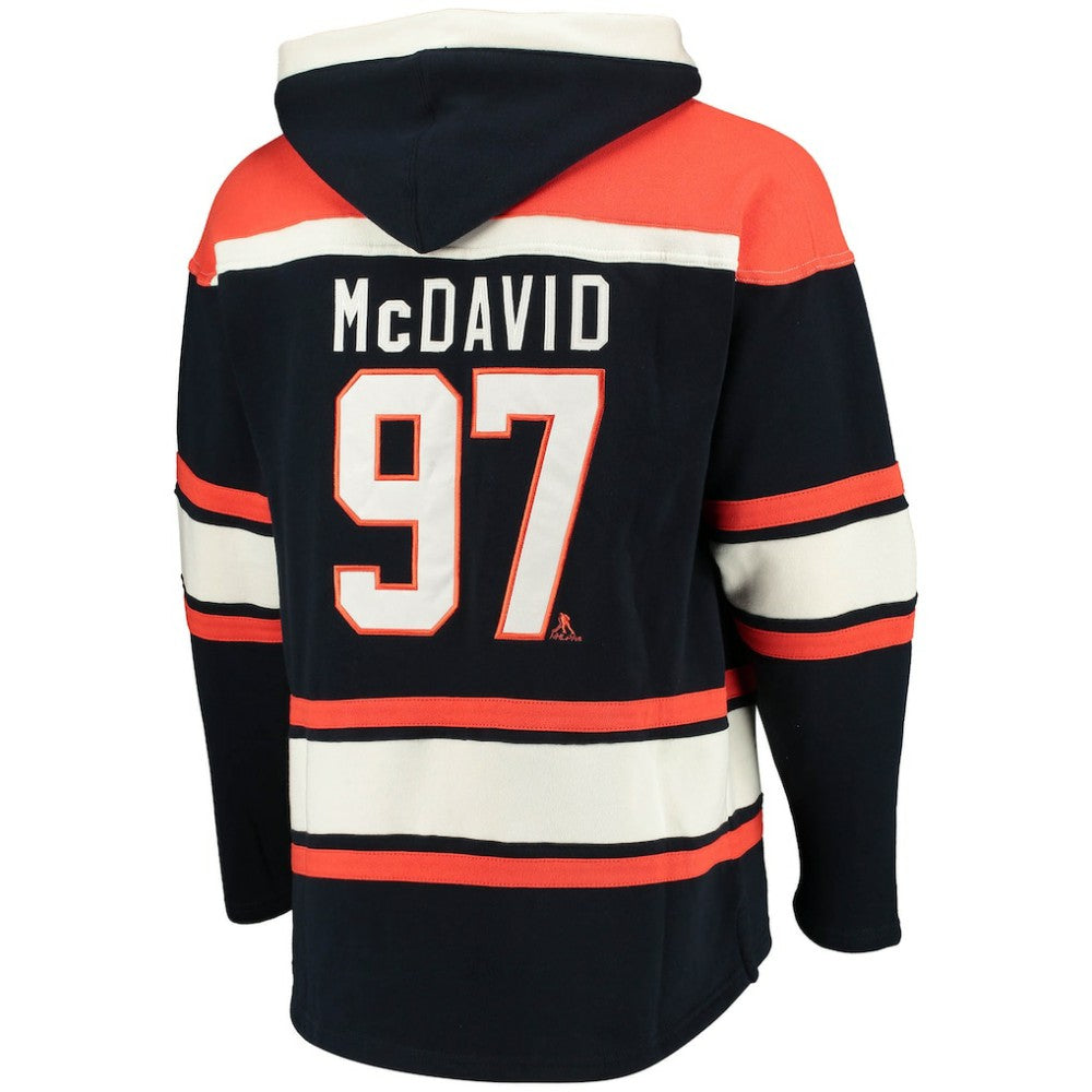 NHL Connor McDavid Edmonton Oilers '47 Player Name & Number Lacer Pullover Hoodie - Navy