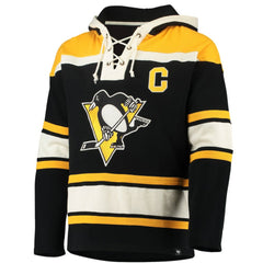 NHL Sidney Crosby Pittsburgh Penguins '47 Player Name & Number Lacer Pullover Hoodie - Black