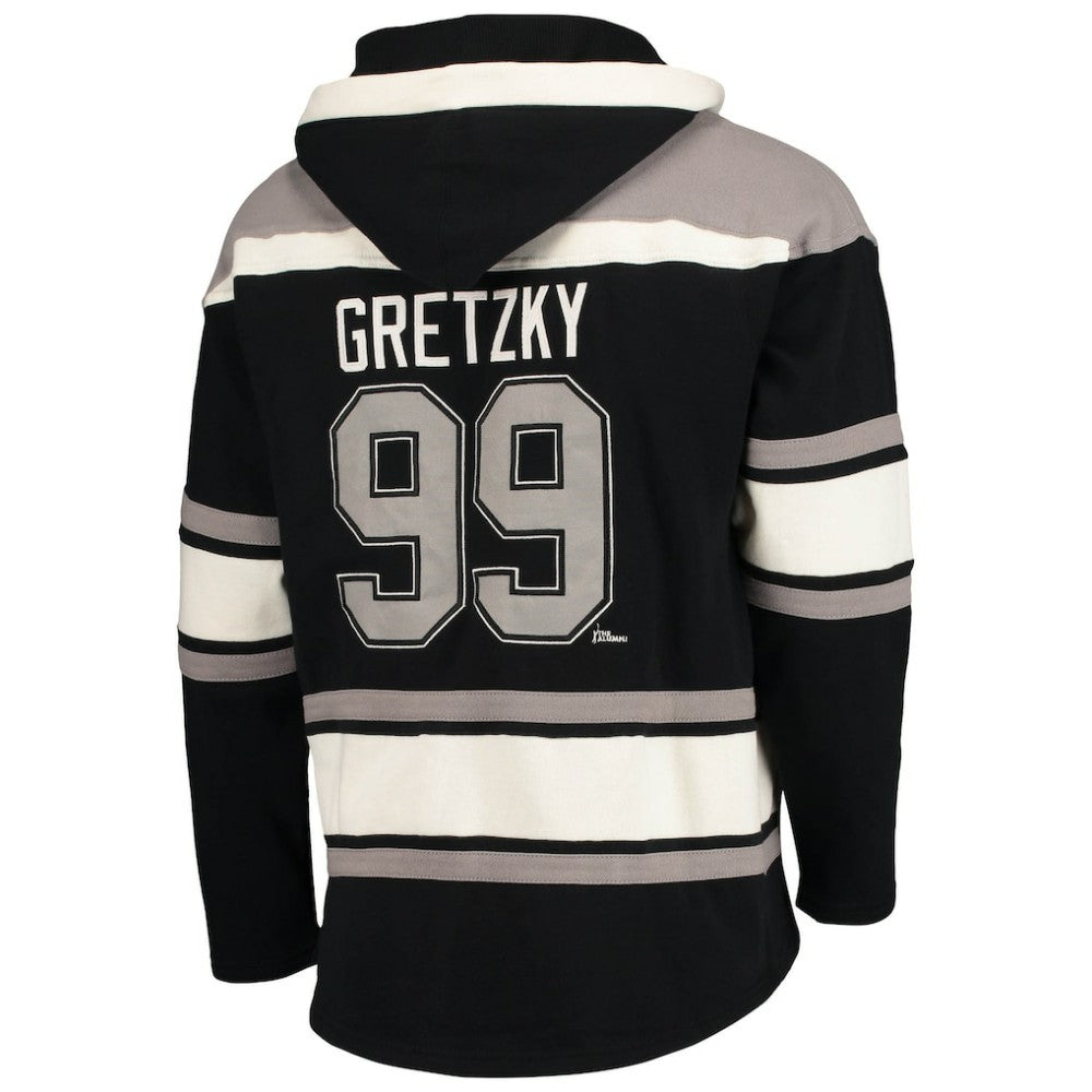 NHL Wayne Gretzky Los Angeles Kings '47 Retired Player Name & Number Lacer Pullover Hoodie - Black
