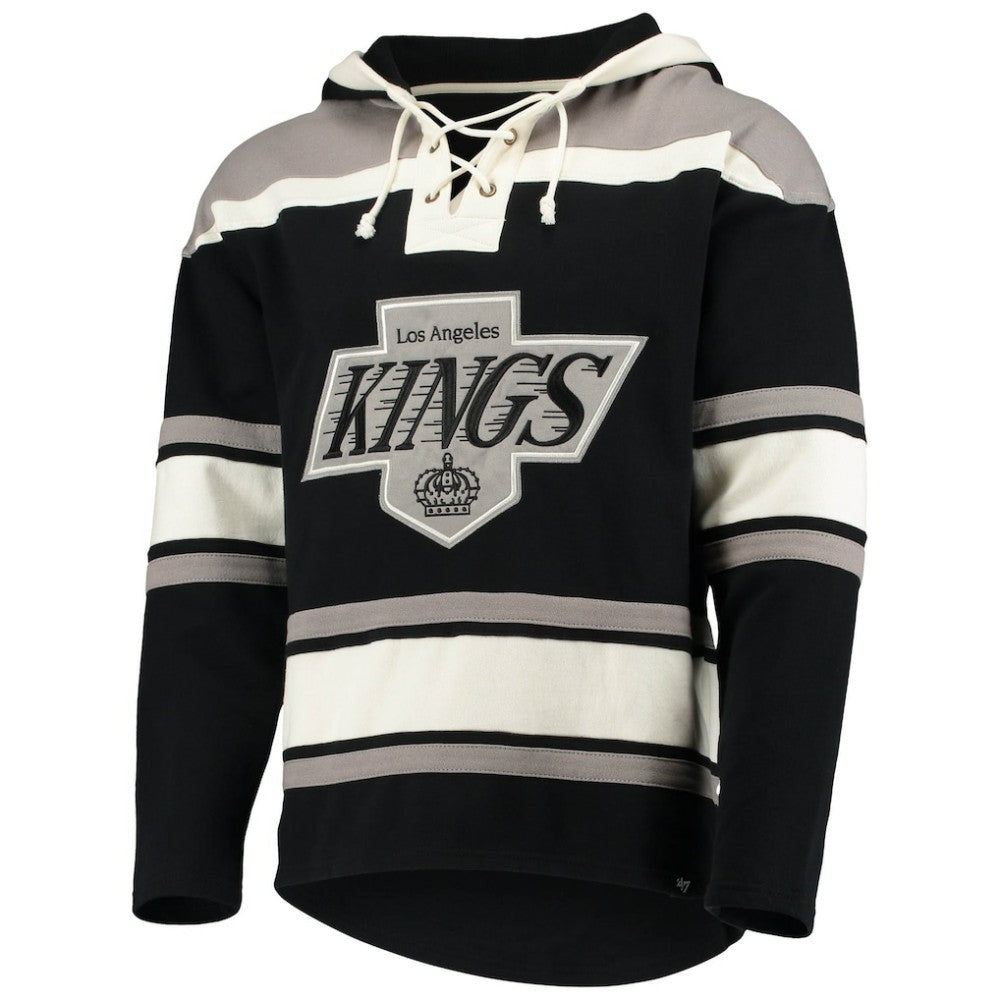 NHL Luc Robitaille Los Angeles Kings '47 Retired Player Name & Number Lacer Pullover Hoodie - Black