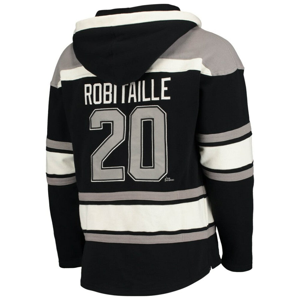 NHL Luc Robitaille Los Angeles Kings '47 Retired Player Name & Number Lacer Pullover Hoodie - Black