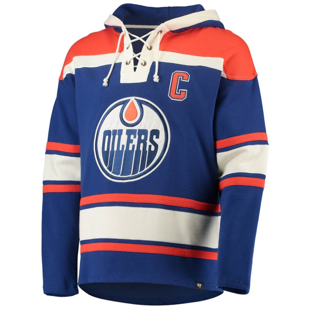 NHL Wayne Gretzky Edmonton Oilers '47 Retired Player Name & Number Lacer Pullover Hoodie - Royal