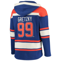 NHL Wayne Gretzky Edmonton Oilers '47 Retired Player Name & Number Lacer Pullover Hoodie - Royal