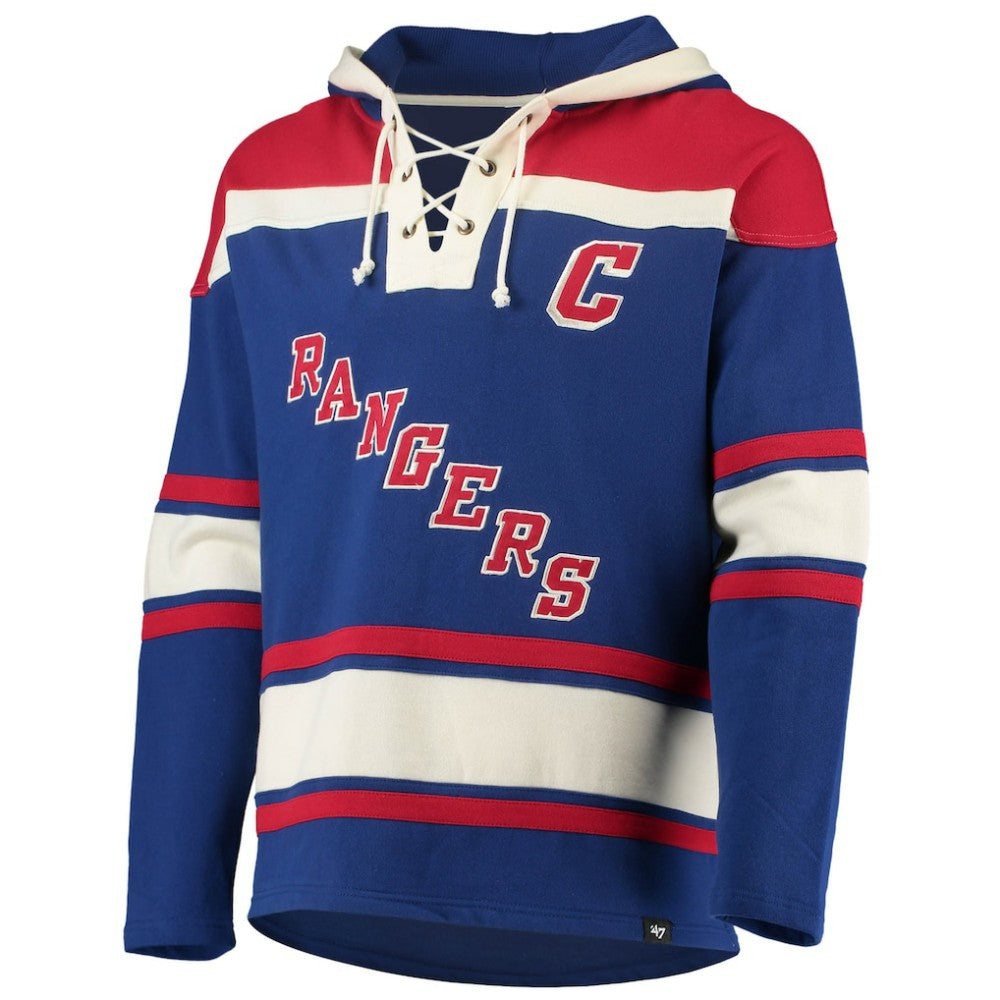 NHL Wayne Gretzky New York Rangers '47 Retired Player Name & Number Lacer Pullover Hoodie - Blue