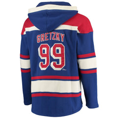 NHL Wayne Gretzky New York Rangers '47 Retired Player Name & Number Lacer Pullover Hoodie - Blue