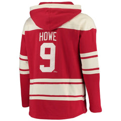 NHL Gordie Howe Detroit Red Wings '47 Retired Player Name & Number Lacer Pullover Hoodie - Red