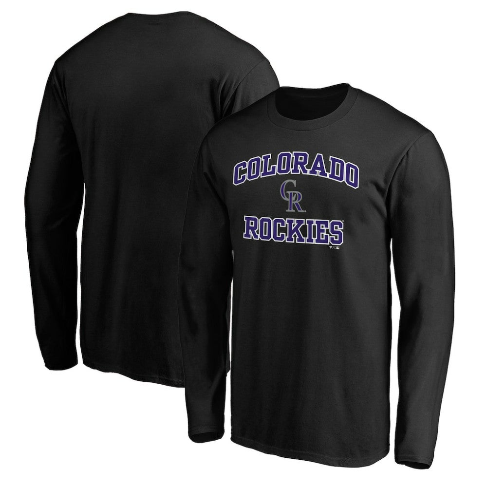 Men's Black Colorado Rockies Team Heart & Soul Long Sleeve T-Shirt T-shirts