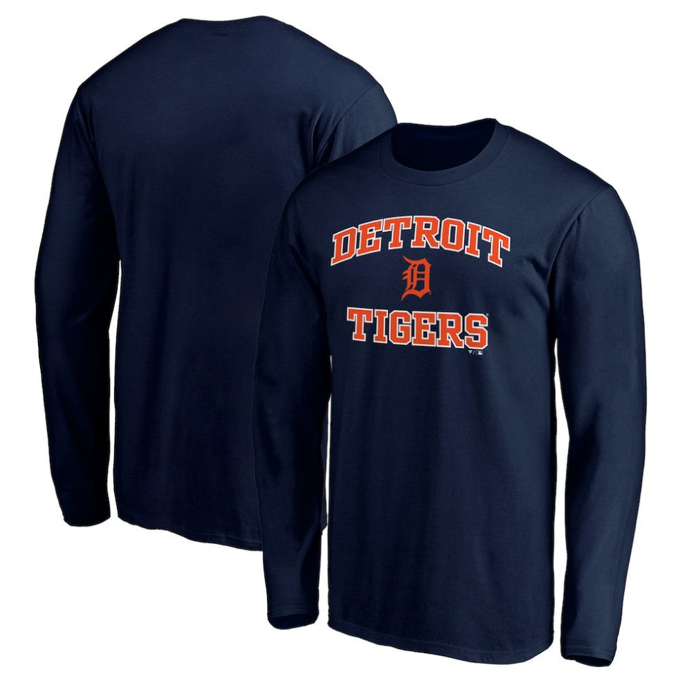 Men's Navy Detroit Tigers Team Heart & Soul Long Sleeve T-Shirt T-shirts