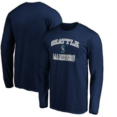Men's Navy Seattle Mariners Team Heart & Soul Long Sleeve T-Shirt T-shirts