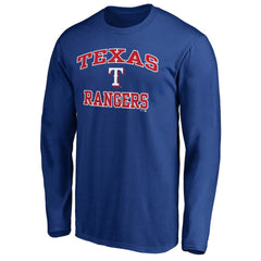 Men's Royal Texas Rangers Team Heart & Soul Long Sleeve T-Shirt T-shirts