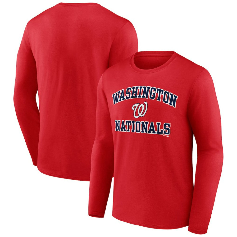 Men's Red Washington Nationals Team Heart & Soul Long Sleeve T-Shirt T-shirts