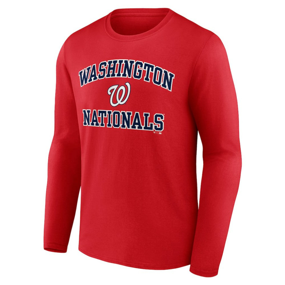 Men's Red Washington Nationals Team Heart & Soul Long Sleeve T-Shirt T-shirts