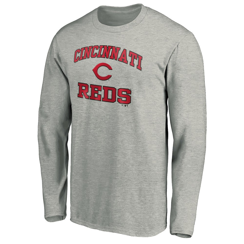 Cincinnati Reds Team Heart & Soul Long Sleeve T-Shirt - Heathered Gray T-shirts