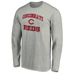 Cincinnati Reds Team Heart & Soul Long Sleeve T-Shirt - Heathered Gray T-shirts