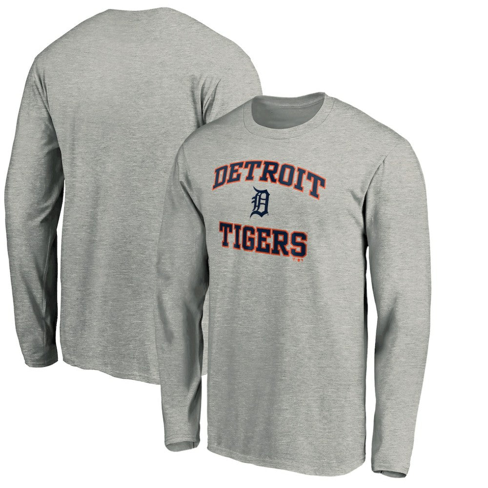 Detroit Tigers Team Heart & Soul Long Sleeve T-Shirt - Heathered Gray T-shirts
