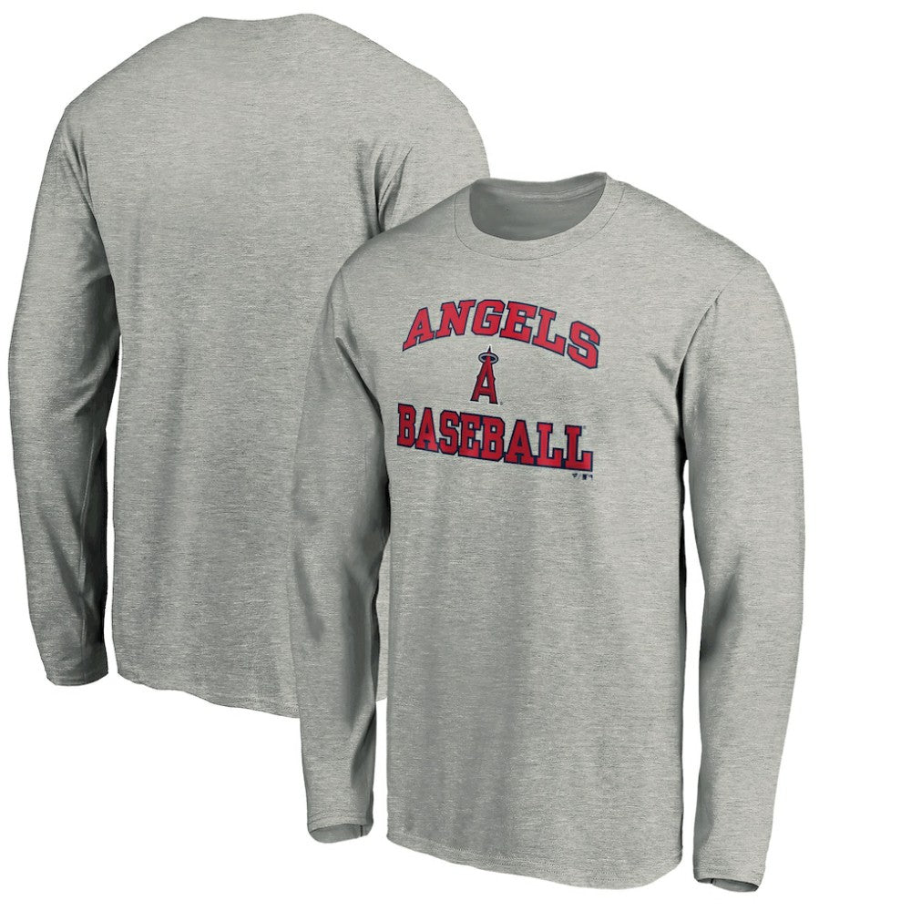 Los Angeles Angels Team Heart & Soul Long Sleeve T-Shirt - Heathered Gray T-shirts
