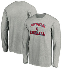 Los Angeles Angels Team Heart & Soul Long Sleeve T-Shirt - Heathered Gray T-shirts