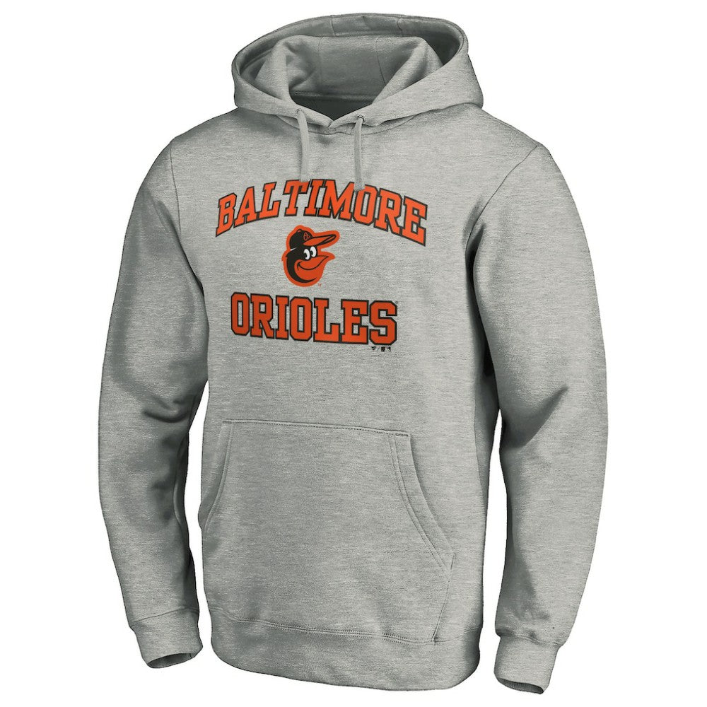 Baltimore Orioles Fanatics MTO Label Heart & Soul Pullover Hoodie - Heather Gray Hoodies