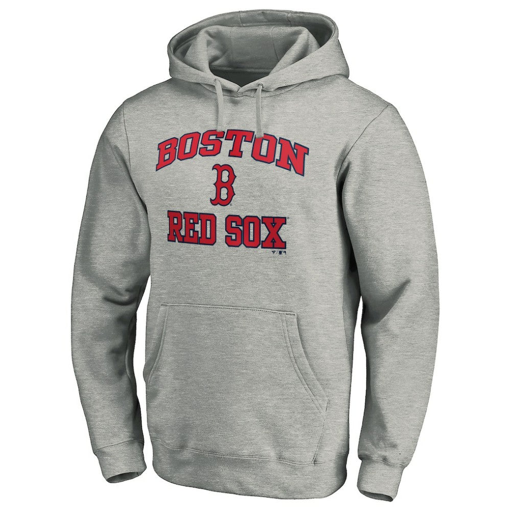 Boston Red Sox Fanatics MTO Label Heart & Soul Pullover Hoodie - Heather Gray Hoodies