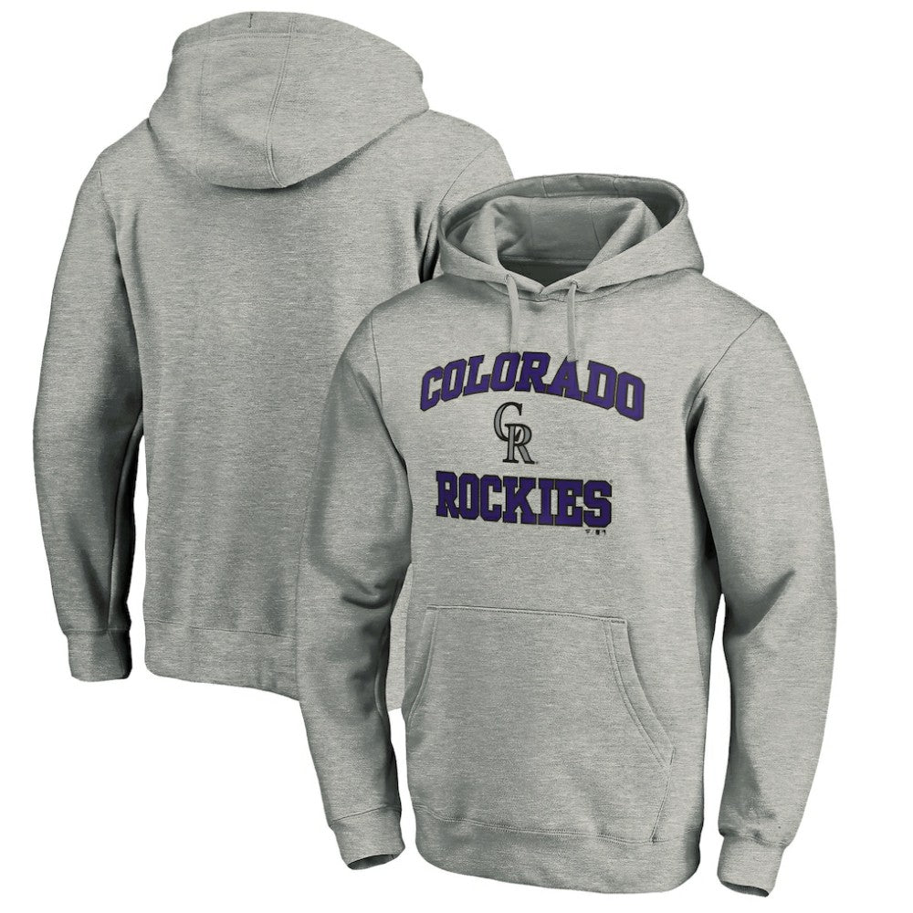 Colorado Rockies Fanatics MTO Label Heart & Soul Pullover Hoodie - Heather Gray Hoodies