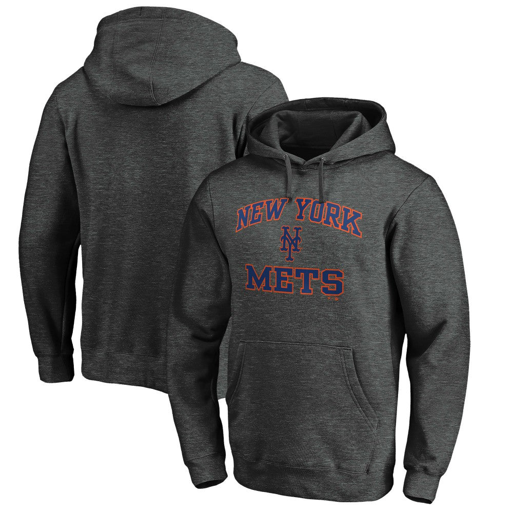 New York Mets Fanatics MTO Label Heart & Soul Pullover Hoodie - Charcoal Hoodies