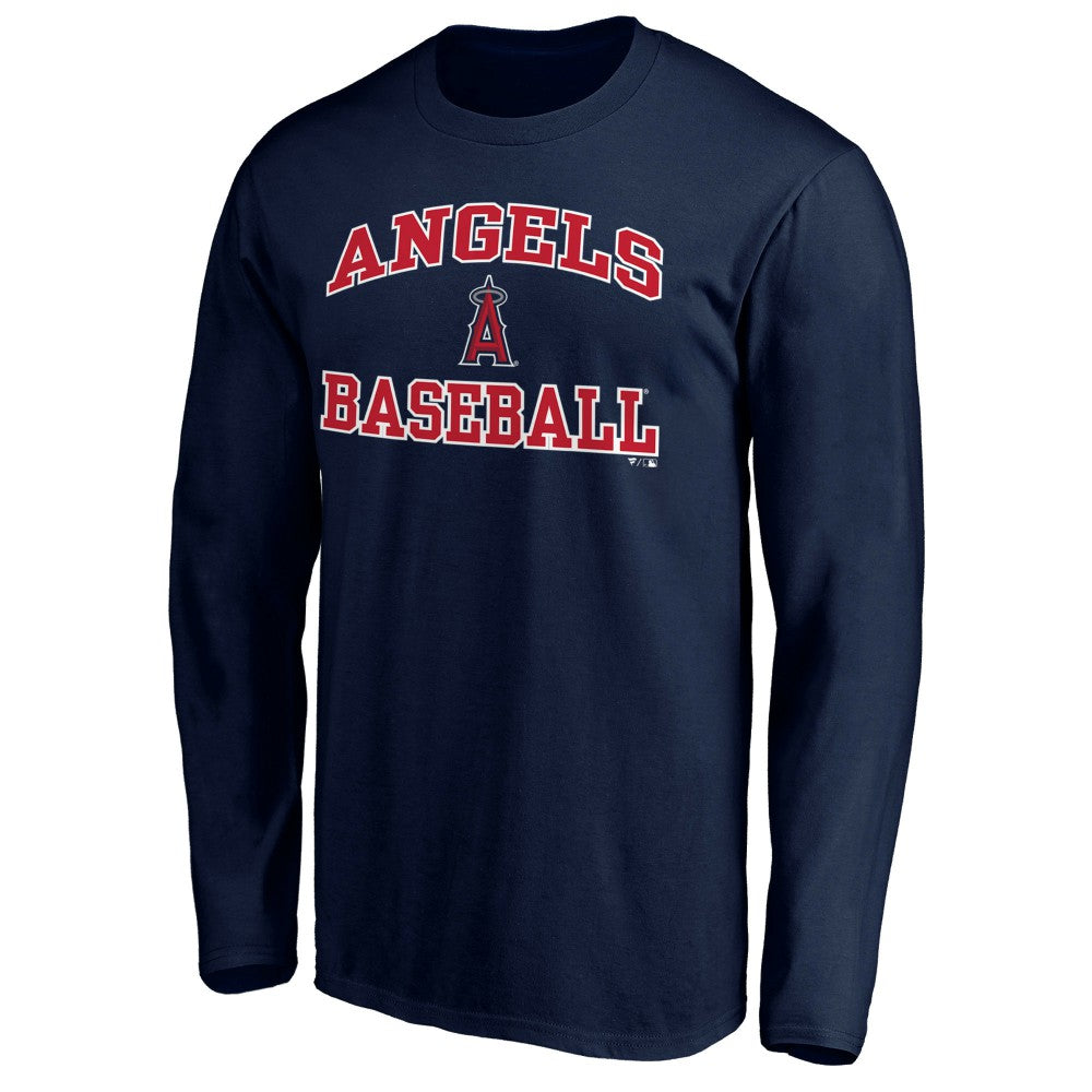 Men's Navy Los Angeles Angels Team Heart & Soul Long Sleeve T-Shirt T-shirts