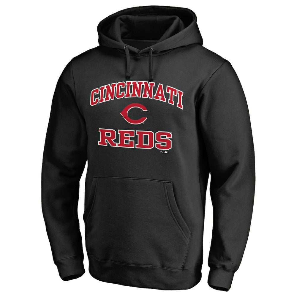 Cincinnati Reds Heart & Soul Pullover Hoodie - Black Hoodies