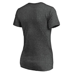 Los Angeles Angels Fanatics Women's Team Logo Lockup V-Neck T-Shirt - Heathered Charcoal T-shirts