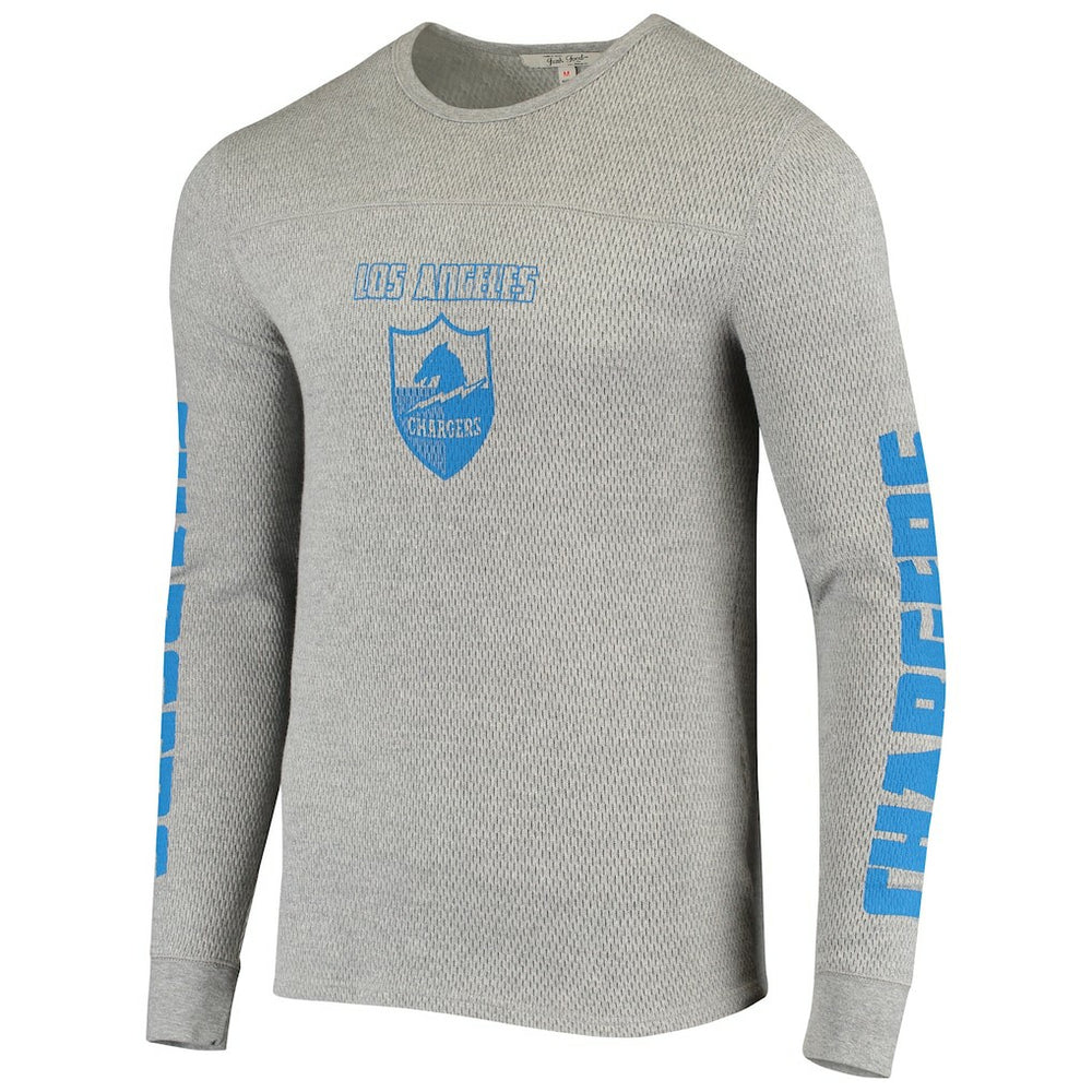 Los Angeles Chargers Junk Food Heavyweight Thermal Long Sleeve T-Shirt Heathered Gray