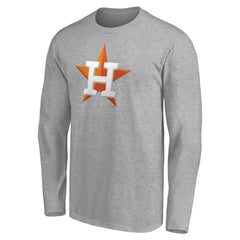 Houston Astros Official Team Logo Long Sleeve T-Shirt - Heather Gray T-shirts