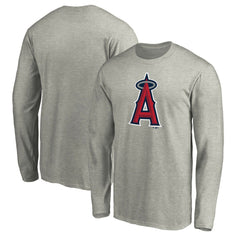 Los Angeles Angels Official Team Logo Long Sleeve T-Shirt - Heather Gray T-shirts